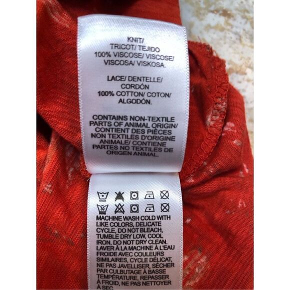 LUCKY BRAND Red ditzy Floral BOHO Peasant Blouse - Picture 9 of 10